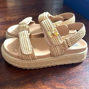 Steve Madden Big Mona Natural Platform Sandals sz 9